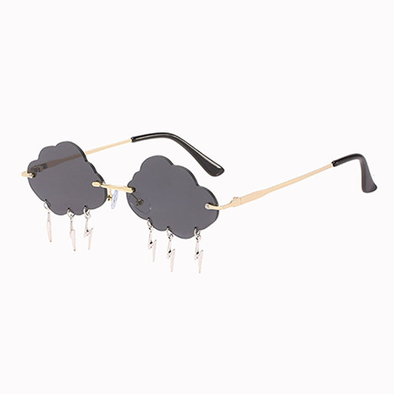 Wholesale PC Frameless Cloud Lightning Irregular Sunglasses